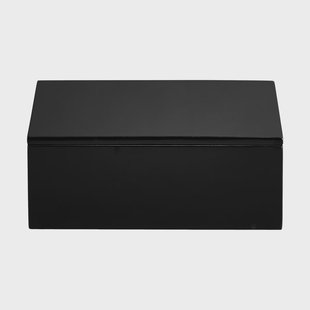 Mojoo Lux gelakte opbergdoos 19x19x7 cm Black