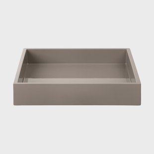 Mojoo Lux gelakt decoratief dienblad 19x19x3,5 cm Warm grey