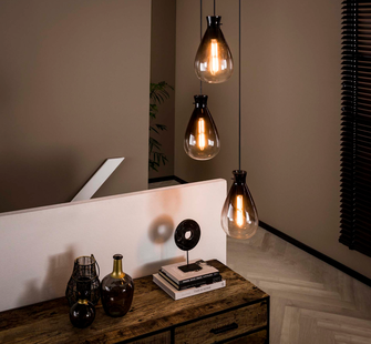 Vico Bubble Shade - hanglamp - 115 x 30 x 150 cm - gerookt glas