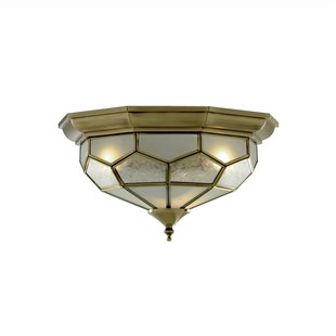 Searchlight Flush - plafondverlichting - Ø 29 x 18 cm - antiek messing