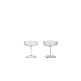 ferm LIVING - Ripple Champagne Saucers Set of 2 Clear ferm LIVING - Ripple Champagne Saucers Set of 2 Clear