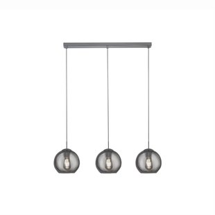 Searchlight Pendants - hanglamp - 80 x 20 x 150 cm - gerookt glas en chroom
