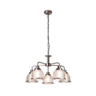 Searchlight Bistro II - hanglamp - Ø 58 x 88 cm - satijn zilver