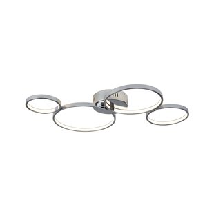 Searchlight Solexa - plafondverlichting - 75 x 50 x 7 cm - 30W dimbare LED incl. - chroom en wit