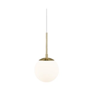 Nordlux Grant - hanglamp - Ø 15 x 229 cm - messing en opaal wit