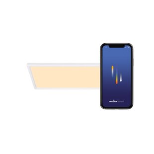 Nordlux Smart Harlow - plafondverlichting - slimme verlichting - 59,5 x 29,4 x 2,3 cm - 21W LED incl. - IP54 - wit