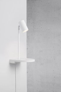 Nordlux Cody - wandlamp met schakelaar en USB-poort - 20 x 20 x 42,9 cm - wit