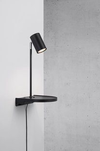 Nordlux Cody - wandlamp met schakelaar en USB-poort - 20 x 20 x 42,9 cm - zwart