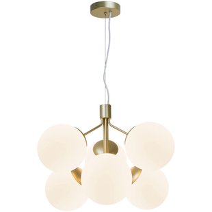 Nordlux Ivona - hanglamp - 62 x 62 x 247 cm - opaal en messing