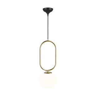 Design for the People Shapes 22 - hanglamp - Ø 22 x 59,5 cm - wit en messing