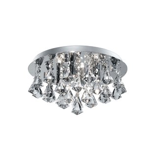 Searchlight Bathroom - plafondlamp badkamer - Ø 38 x 17,5 cm - IP44 - chroom