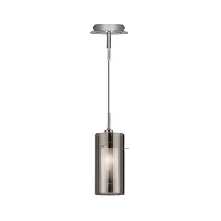 Searchlight Duo 2 - hanglamp - Ø 13 x 100 cm - gerookt en matglas