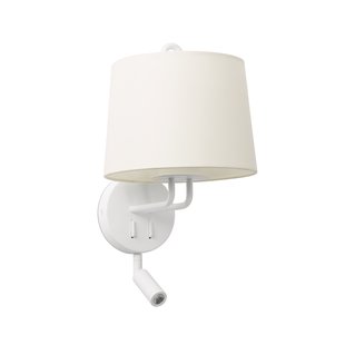 Faro Montreal - wandverlichting met schakelaar - 21,5 x 19 x 39 cm - 3W LED incl. - mat wit