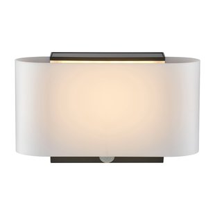 Nordlux Piola - buiten wandlamp met sensor op zonne-energie - 25,6 x 10,4 x 15,7 cm - 6W LED incl. - IP65 - wit en zwart