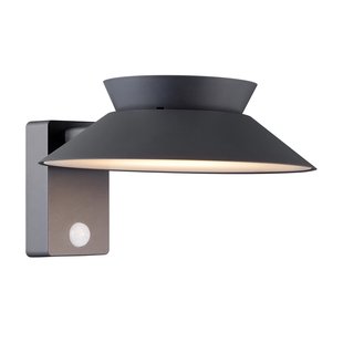Nordlux Justina - buiten wandverlichting op zonne-energie met bewegingsmelder - 28,5 x 23 x 14,5 cm - 5W LED incl. - IP44 - antraciet