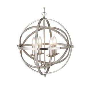 Searchlight Orbit - luster - Ø 46 x 116 cm - satijn zilver