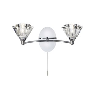 Searchlight Sierra - wandverlichting met trekschakelaar - 30 x 15 cm - chroom