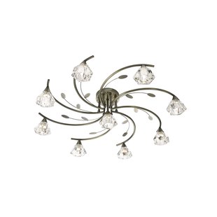 Searchlight Sierra - plafondverlichting - Ø 76 x 19 cm - antiek messing