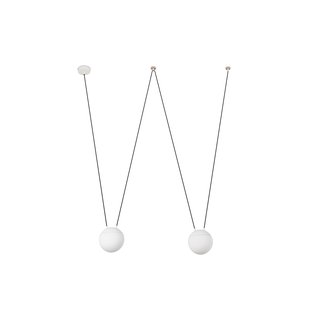 Faro Mine - hanglamp 2L - mat wit - glas