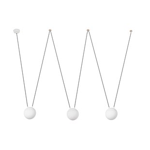 Faro Mine - hanglamp 3L - mat wit - glas