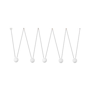 Faro Mine - hanglamp 5L - mat wit - glas