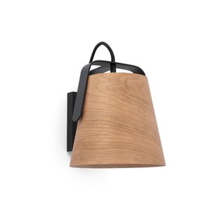 Faro Stood - wandverlichting - 22 x 22 x 20 cm - bruin en zwart