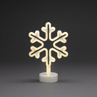 Konstsmide kerstverlichting - neonsneeuwvlok op batterijen - 21,5 x 10 x 31 cm - wit