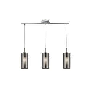 Searchlight Duo 2 - hanglamp - 71 x 12 x 130 cm - gerookt en matglas