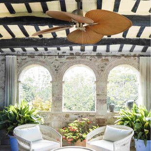 Faro Cuba - plafondventilator met trekschakelaar - Ø 132 cm - donker bruin