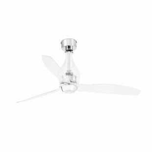 Faro Mini Eterfan - plafondventilator met afstandsbediening - Ø 128 cm - chroom en transparant