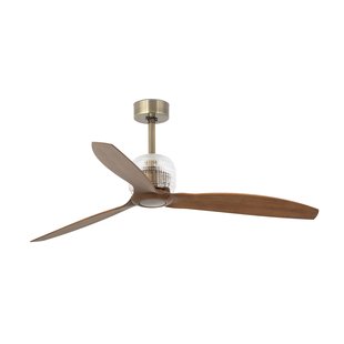 Faro Deco Fan - plafondventilator met afstandsbediening - Ø 128 cm - donkerbruin en antiek messing