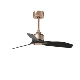 Faro Just Fan XS - plafondventilator met afstandsbediening - Ø 81 cm - mat zwart en koper