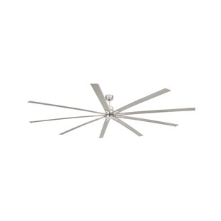 Faro Manhattan - plafondventilator met licht en afstandsbediening - Ø 244 cm - 16W dimbare LED incl. - satijn nikkel