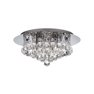 Searchlight Hanna - plafondverlichting - Ø 35 x 17,5 cm - chroom