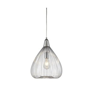 Searchlight Pumpkin - hanglamp - Ø 32 x 145 cm - chroom