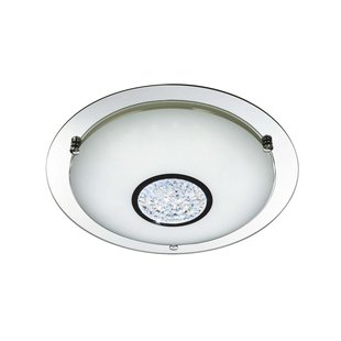 Searchlight Bathroom - plafondlamp badkamer - Ø 42 x 9 cm - 18W LED incl. - IP44 - chroom