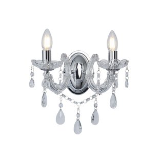 Searchlight Marie Therese - wandverlichting - 32 x 20 cm - chroom