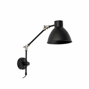 Faro Celia - wandverlichting met schakelaar - 15,5 x 42 x 14,5 cm - mat zwart