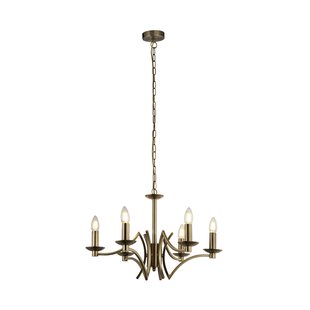 Searchlight Ascot - luster - Ø 56 x 150 cm - antiek messing