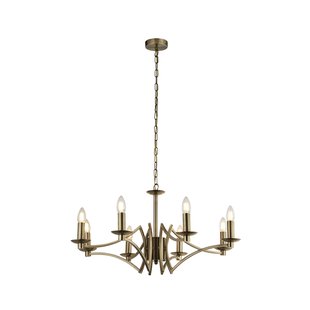 Searchlight Ascot - luster - Ø 72 x 150 cm - antiek messing