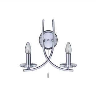 Searchlight Ascona - wandverlichting met trekschakelaar - 30 x 29 cm - chroom