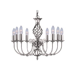 Searchlight Zanzibar - luster - Ø 62 x 98 cm - satijn zilver