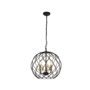 Searchlight Finesse - hanglamp - Ø 41 x 94 cm - mat zwart