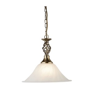 Searchlight Cameroon - hanglamp - Ø 33 x 81 cm - antiek messing