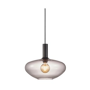 Nordlux Alton - hanglamp - Ø 35 x 330 cm - zwart en gerookt glas