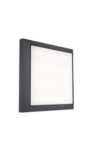 Lutec Helena - wand/plafondverlichting - 22 x 22 x 3,6 cm - 21,5W LED incl. - donkergrijs - wit