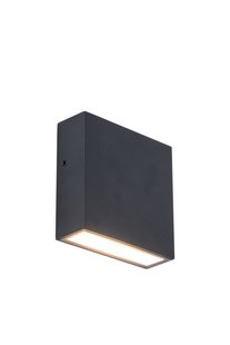 Lutec Gemini XF - wandverlichting - 11 x 3,8 x 11 - 7,4W LED incl. - IP54 - zwart - warm wit