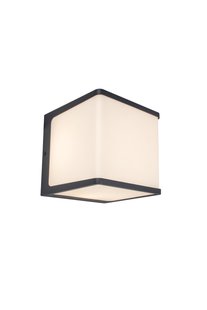 Lutec Doblo - buiten wandverlichting - 15 x15 x15 cm - 19,1W LED incl. - IP54 - donkergrijs
