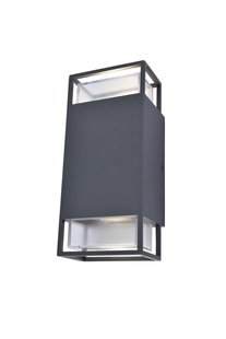 Lutec Ridge - buiten wandverlichting - 10,6 x 8,1 x 23,5 cm - IP54 - donkergrijs