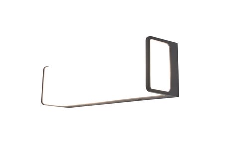 Lutec Doblo - buiten wandverlichting - 35 x 8 x 10 cm - 34W LED incl. -  IP54 - donkergrijs